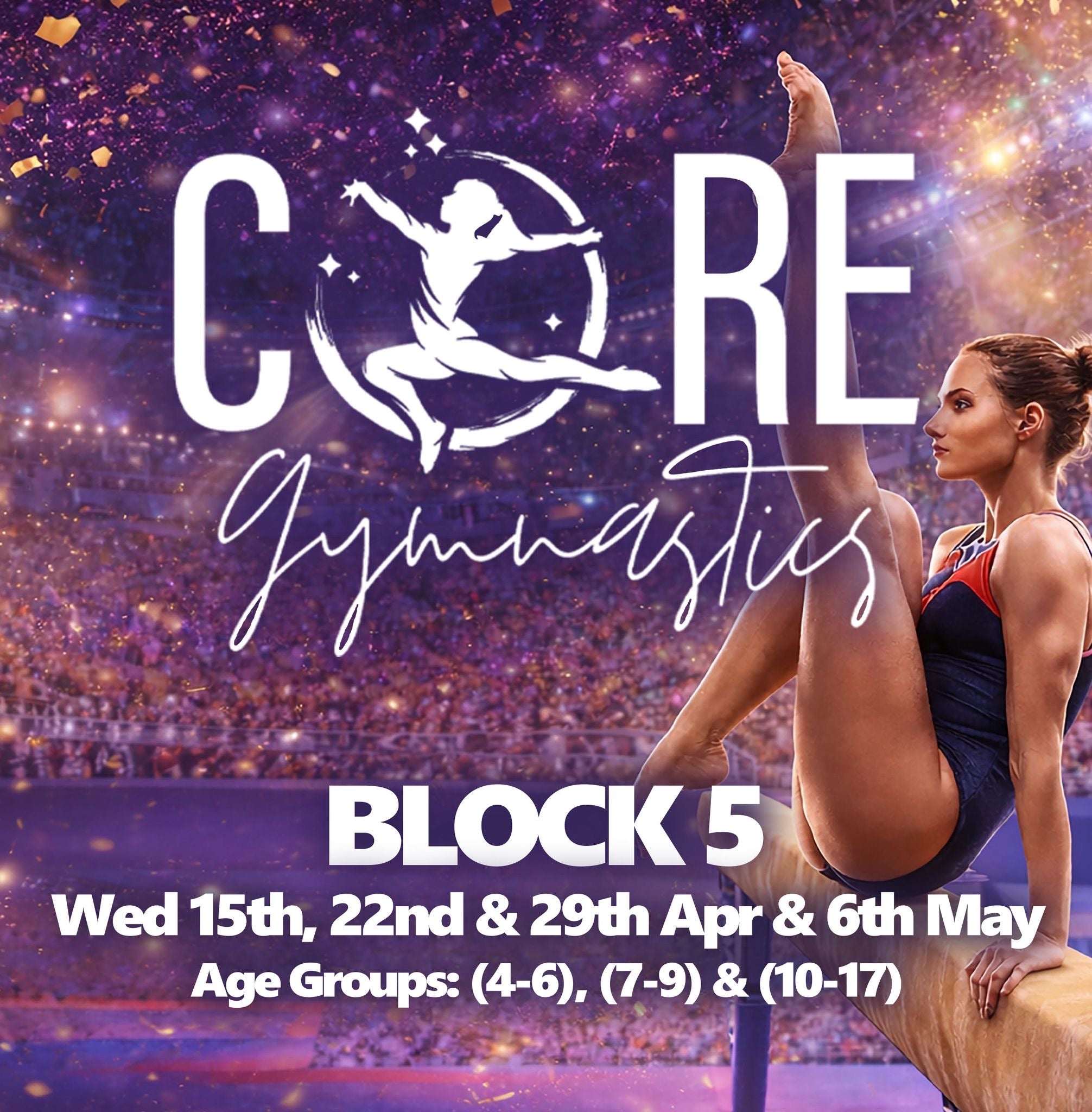 Core Gymnastics Block 5 Apr 1st - Apr 22nd